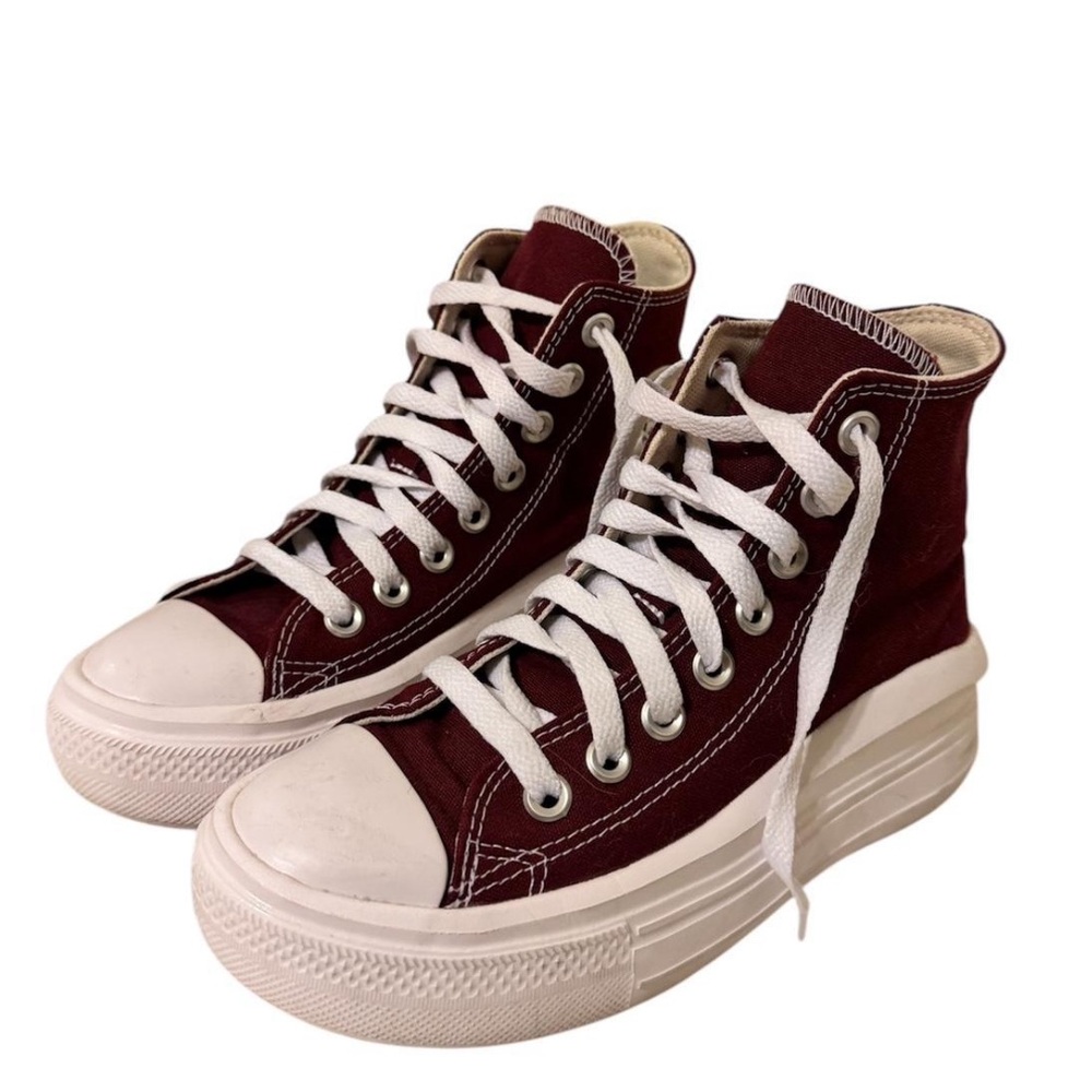 Converse Red and White High-Top Sneakers Classic Design